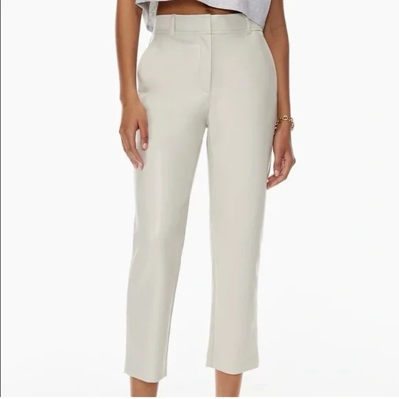 Vegan leather pants in color pearl - Picture 6 of 6